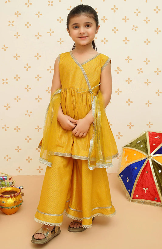 Modest Casual Cotton Stitched Gharara - 9200 - MOD25ME - Yellow - Girls Summer Collection