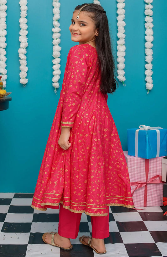 Modest Cotton 3 Piece Frock - 9220 - MOD25EKK - Pink - Festive Collection