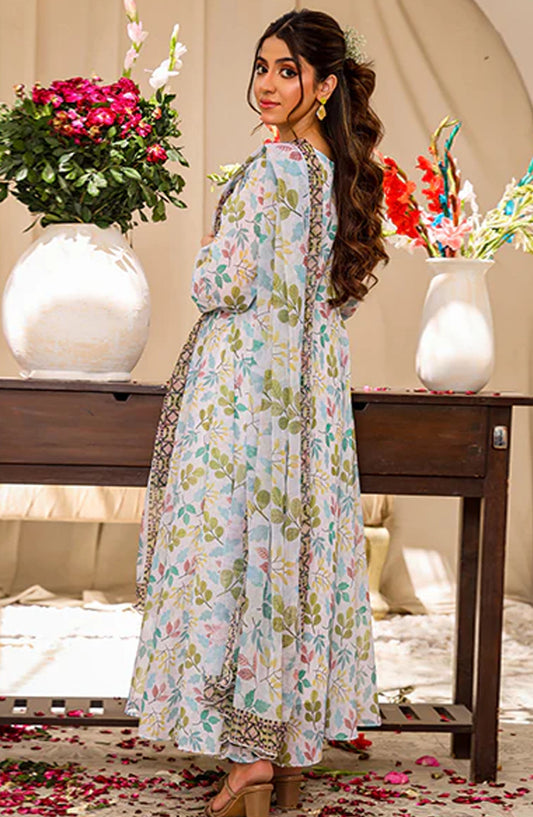 Nazmina Casual Chiffon Stitched 3 Piece Suit - Fleur de Dentelle FRT-106 - NAZ25REB - Multi - Festive Collection
