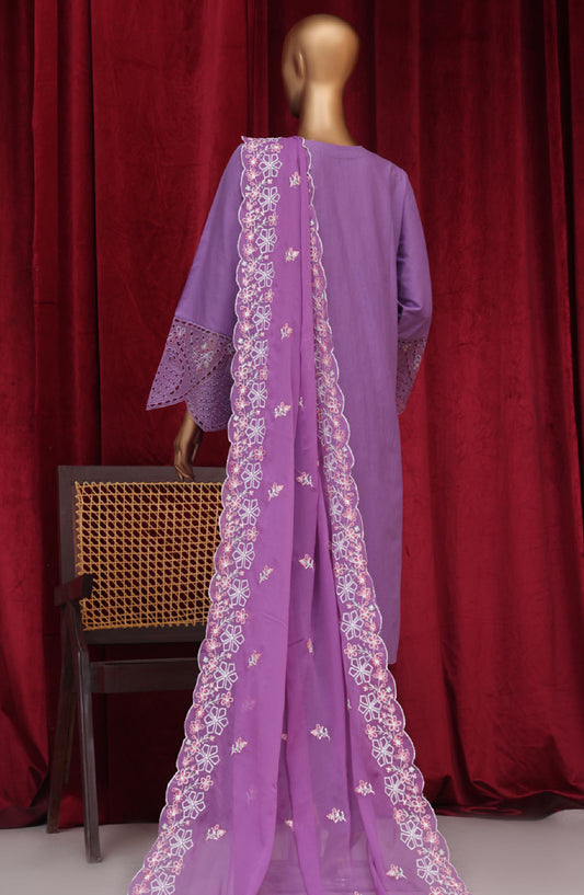 Bin Saeed Embroidered Cotton Stitched 3 Piece Suit - LF-147 - BS25PCV3 - Purple - Summer Collection