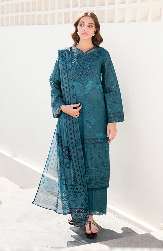 Xenia Embroidered Lawn Unstitched 3 Piece Suit - Brick A - XF25SA - Purple - Summer Collection