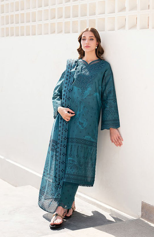 Xenia Embroidered Lawn Unstitched 3 Piece Suit - Brick A - XF25SA - Purple - Summer Collection