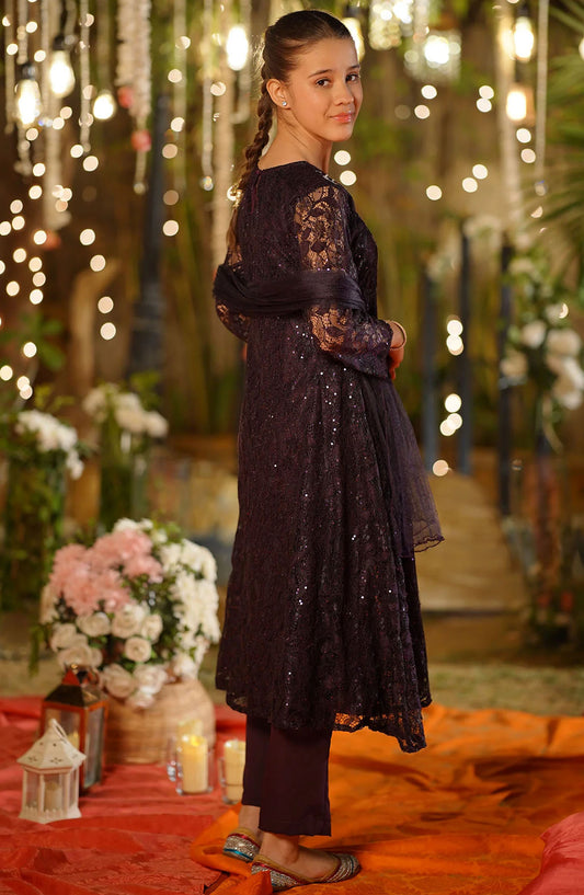 Sequence Net Hand Adda Work 3 Piece Suit - MAX-33 - OCH25GFS - Black - Casual Collection