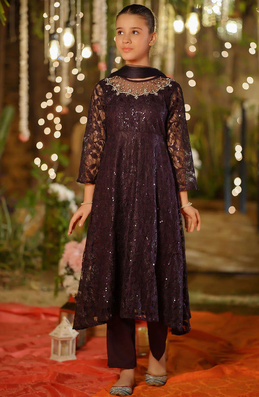 Sequence Net Hand Adda Work 3 Piece Suit - MAX-33 - OCH25GFS - Black - Casual Collection