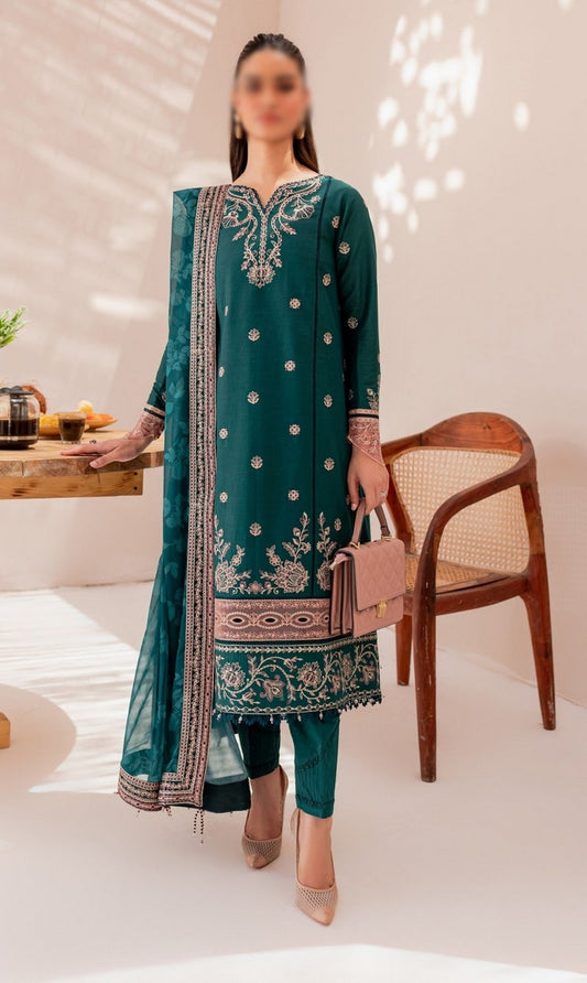 02 Teal Sage Farasha Mehak Festive Lawn Colleciton 2023
