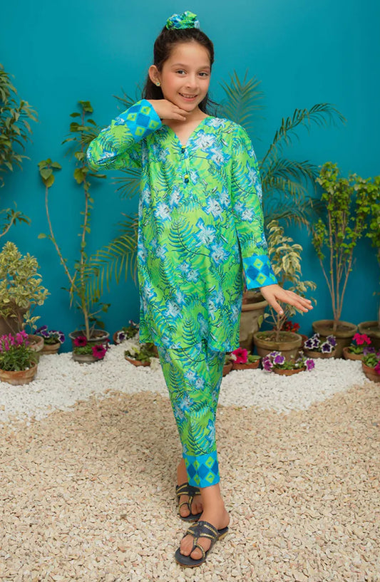 Modest Casual Lawn Stitched 2 Piece - 9175 - MOD25SSL - Green - Girls Summer Collection