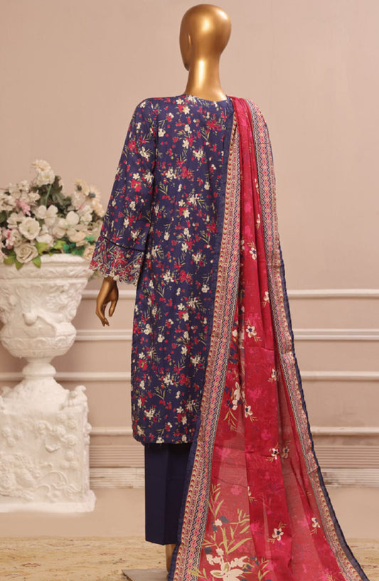 Bin Saeed Embroidered Lawn Stitched 3 Piece Suit - WC-015 - BS25EL3PCV5 - Purple - Summer Collection