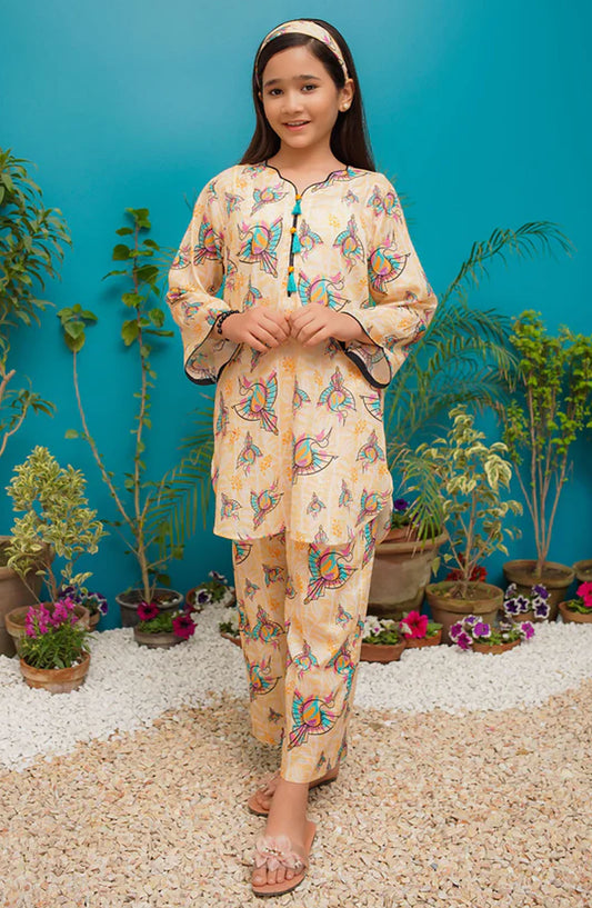 Modest Casual Lawn Stitched 2 Piece - 9165 - MOD25SSL - Beige - Girls Summer Collection