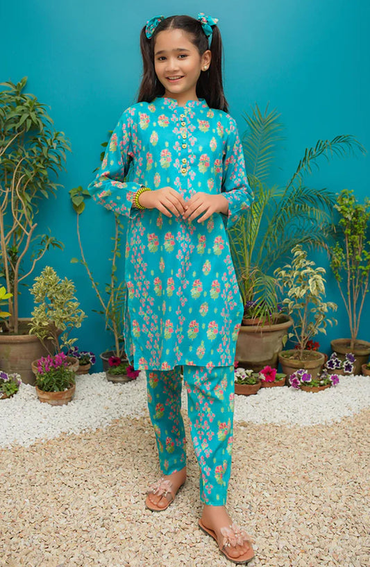 Modest Casual Lawn Stitched 2 Piece - 9145 - MOD25SSL - Blue - Girls Summer Collection