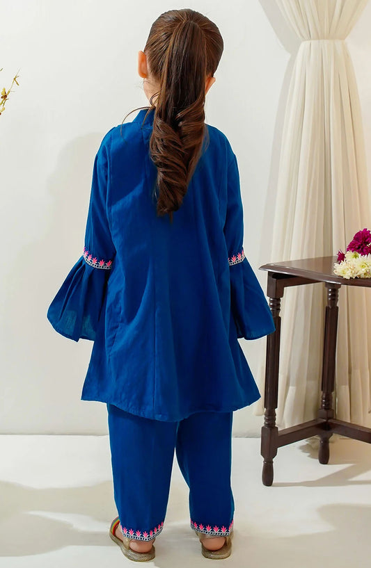Cotton Embroidered 2 Piece Suit - INCE-04 - OCH25GFS - Blue - Casual Collection