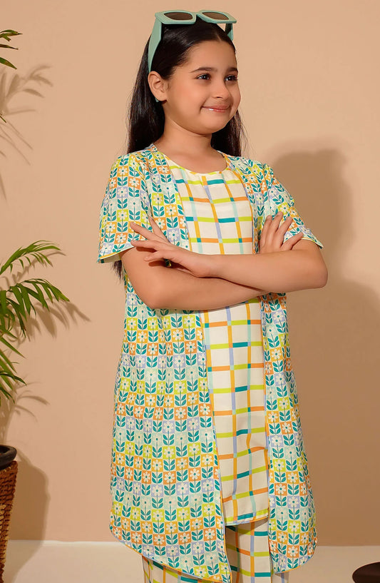 Swiss Lawn Digital Printed 3 Piece Suit - INPE-03 - OCH25TE - Cream - Casual Collection