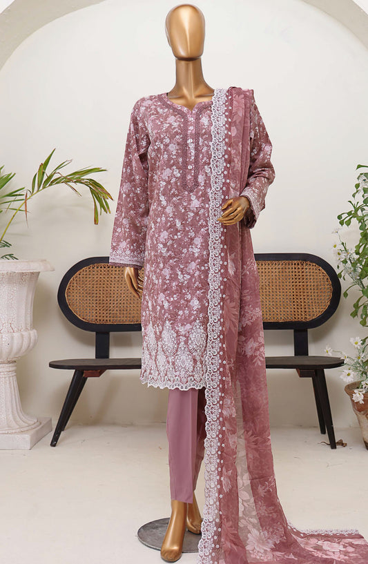 HZ Textile Chikankari Lawn Unstitched 3 Piece Suit - PEC-973 - HZ25PEC - Purple - Summer Collection