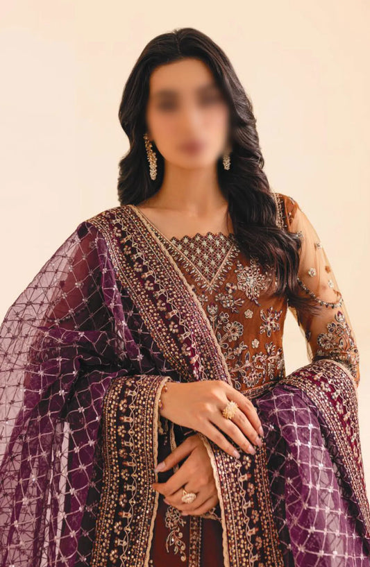Farasha Lumiere Unstitched Festive Formals 2024 - 07 Crimson Allure