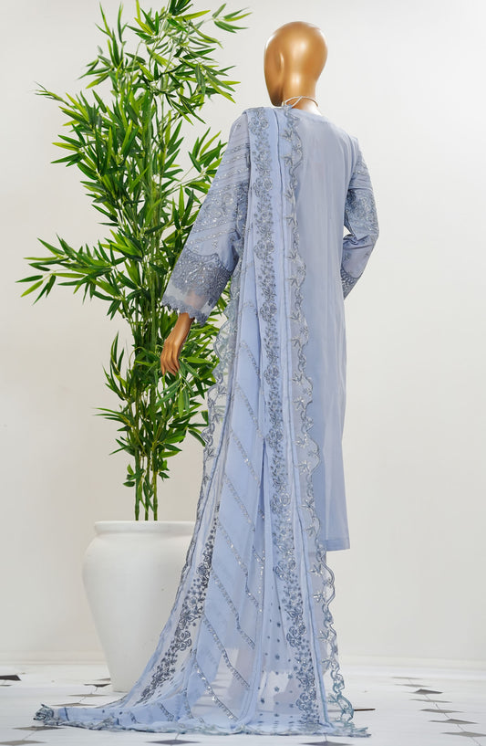 Durnaz by Amna Khadija Embroidered Jacquard Lawn Stitched 3 Piece Suit - AM25DRN - BR CH 03 - Blue - Festive Collection