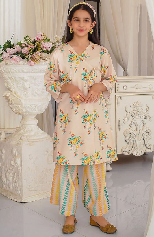 Swiss Lawn Digital Printed 2 Piece Suit - COR-135 - OCH25CO - Peach - Summer Collection