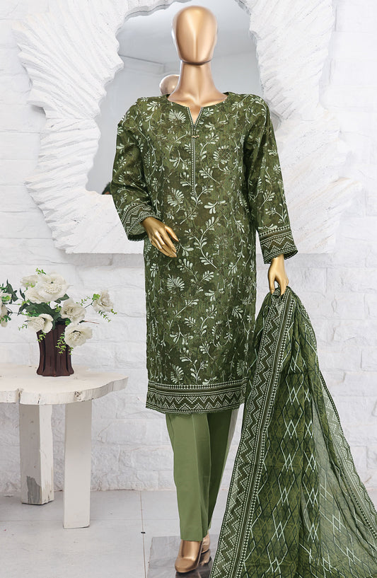 HZ Textile Printed Lawn Unstitched 3 Piece Suit - PPC-207 - HZ25PDPL - Green - Summer Collection