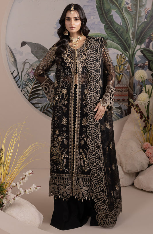 Aaraish by Diara Couture Embroidered Organza Stitched 3 Piece Suit - US-648 REHANI - DC25AA - Black - Formal Collection