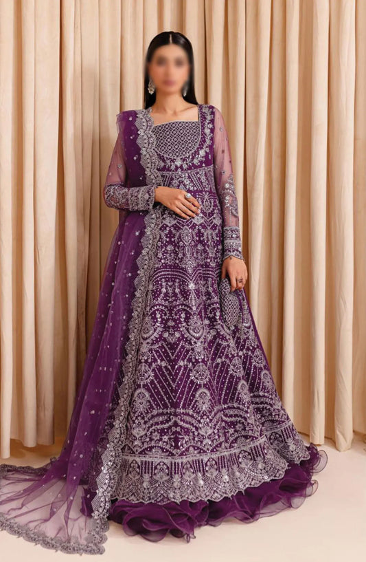 Farasha Lumiere Unstitched Festive Formals 2024 - 08 Plum Passion