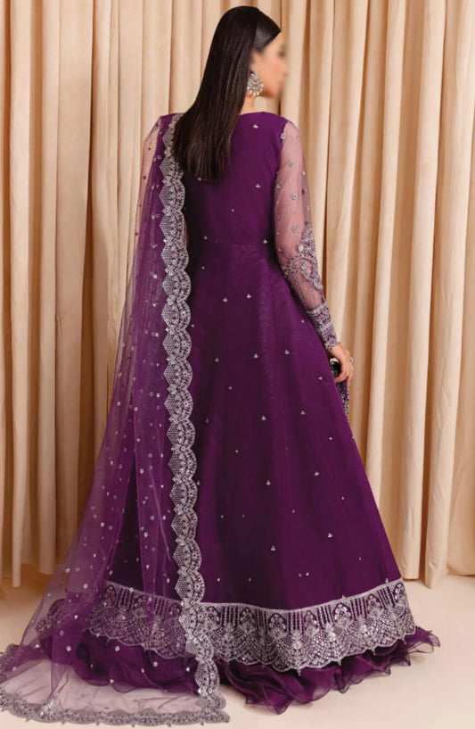 Farasha Lumiere Unstitched Festive Formals 2024 - 08 Plum Passion