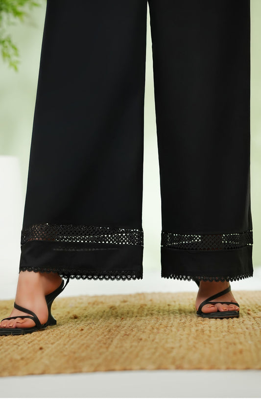 Amna Khadija Fine Cotton Plazo - AM25TR - 08 - Black - Casual Collection