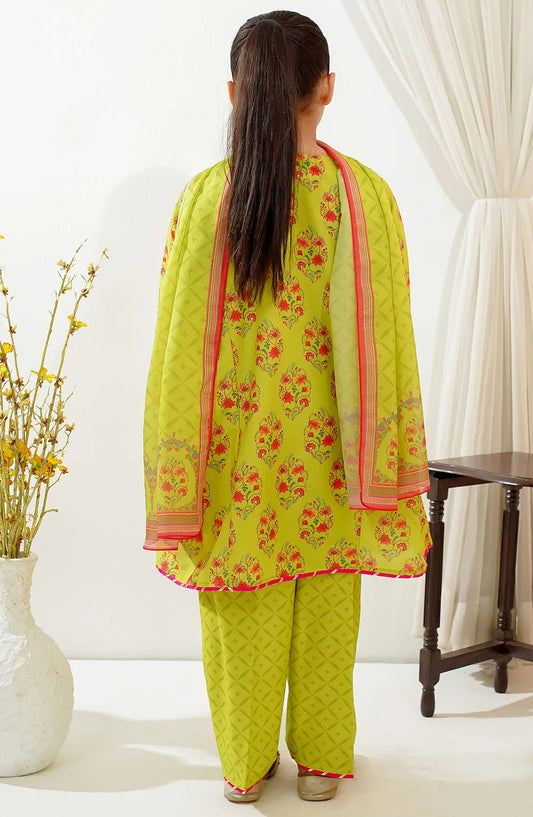 Swiss Lawn Digital Printed 3 Piece Suit - INDP-37 - OCH25TE - Green - Casual Collection