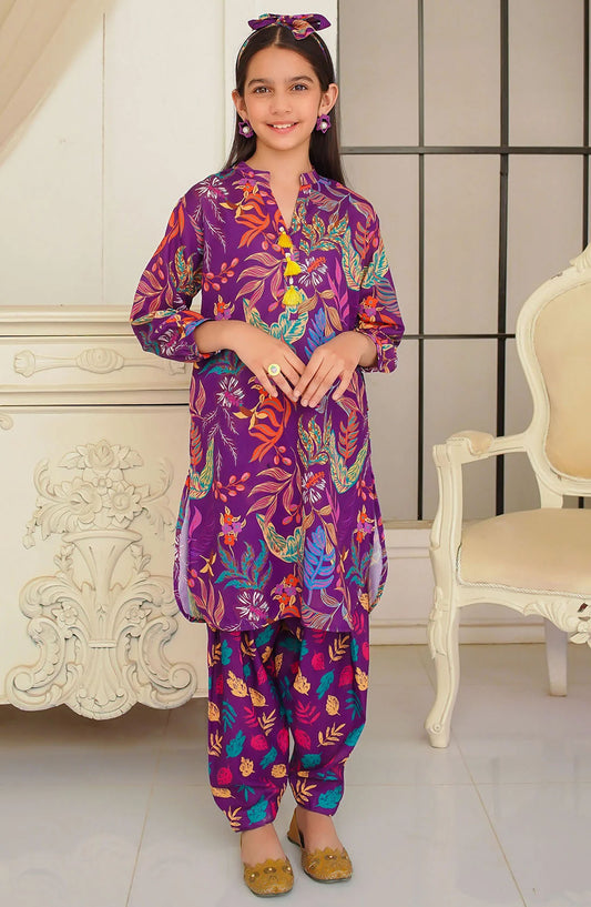 Swiss Lawn Digital Printed 2 Piece Suit - COR-126 - OCH25CO - Purple - Summer Collection