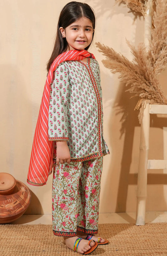 Swiss Lawn Digital Printed 3 Piece Suit - INDP-35 - OCH25TE - Blue - Casual Collection