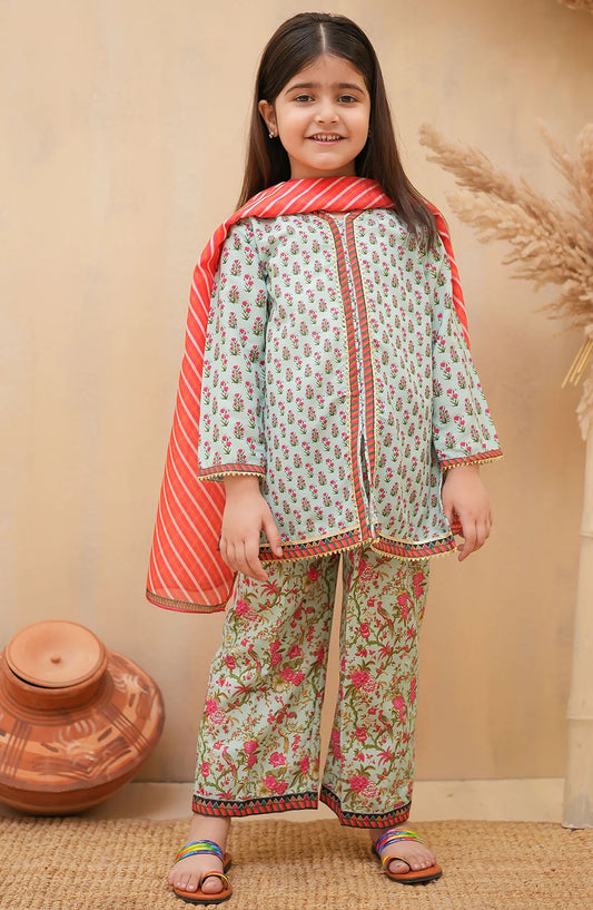 Swiss Lawn Digital Printed 3 Piece Suit - INDP-35 - OCH25TE - Blue - Casual Collection