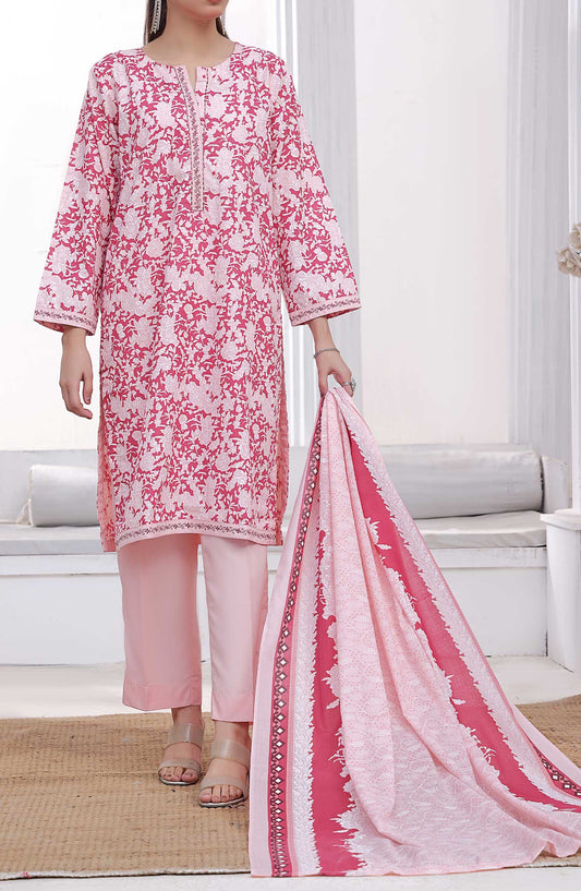 Amna Khadija Printed Wrinkle Free Unstitched 3 Piece - 1150 A - AK25WFV20 - Pink - Casual Collection