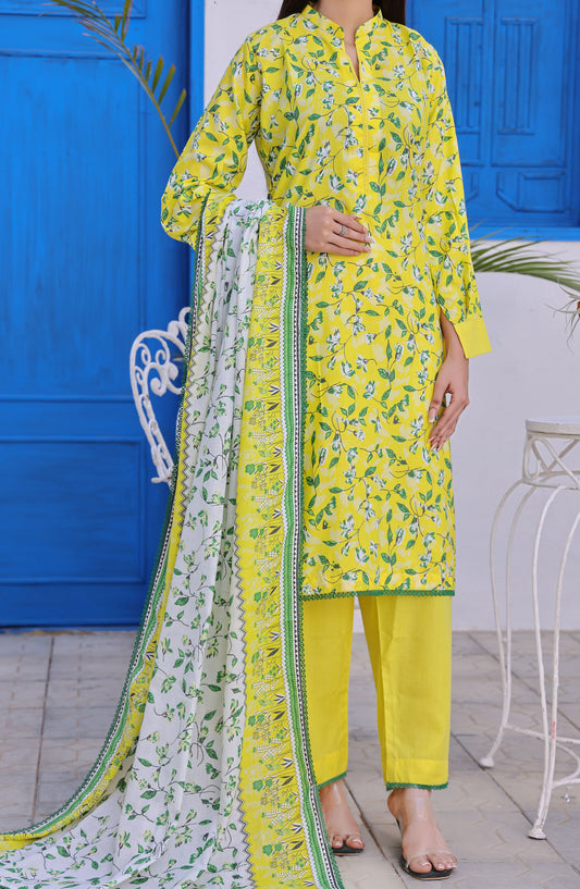 Amna Khadija Printed Wrinkle Free Unstitched 3 Piece Suit - 1153-C - AK25WFV26 - Yellow - Casual Collection