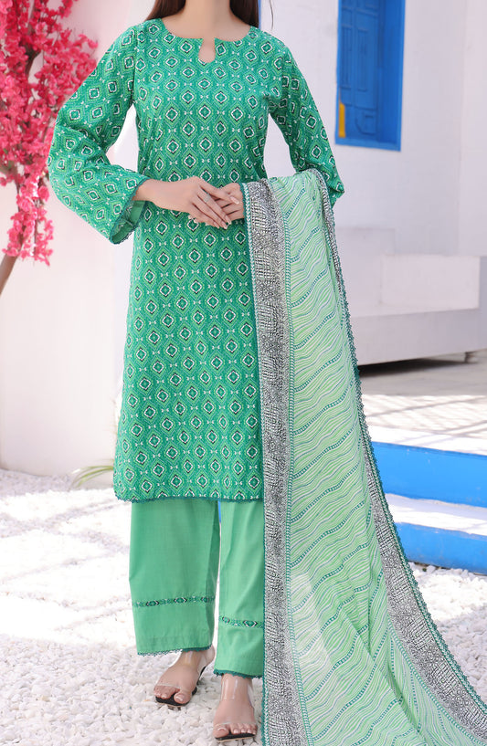 Amna Khadija Printed Wrinkle Free Unstitched 3 Piece Suit - 1155-D - AK25WFV26 - Green - Casual Collection
