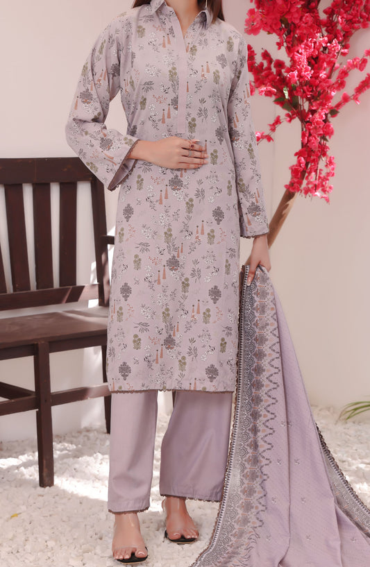 Amna Khadija Printed Wrinkle Free Unstitched 3 Piece Suit - 1157-B - AK25WFV26 - Grey - Casual Collection