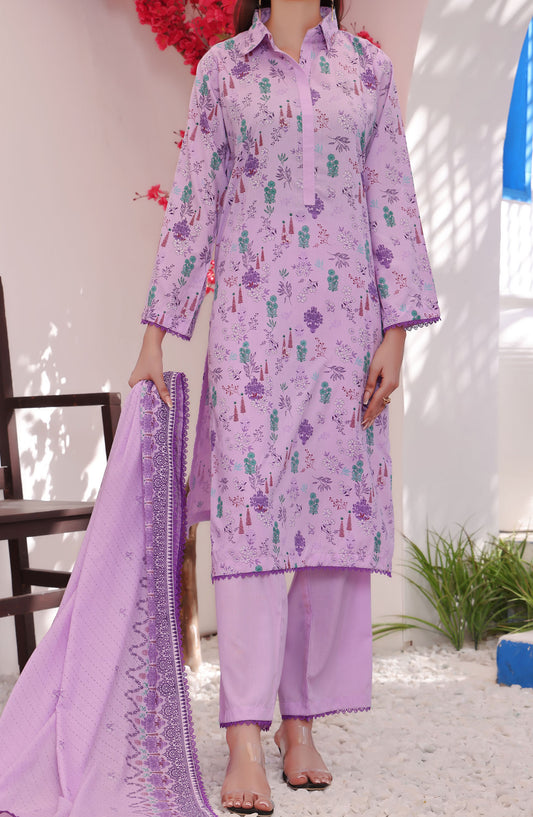 Amna Khadija Printed Wrinkle Free Unstitched 3 Piece Suit - 1157-C - AK25WFV26 - Purple - Casual Collection