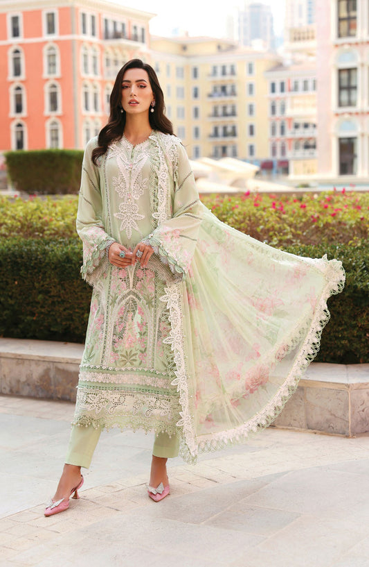 Maria B Luxury Embroidered Lawn Unstitched 3 Piece Suit - 11A - MAB26LLW - Green - Summer Collection