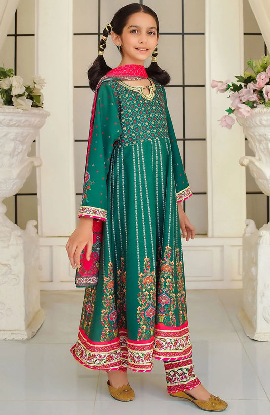 Swiss Lawn Digital Printed 3 Piece Suit - CORF-01 - OCH25GFS - Green - Casual Collection