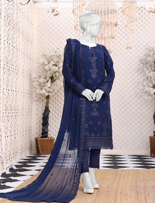 127 B NAVY HZ Formals Chiffon Embroidered RTW Vol 01