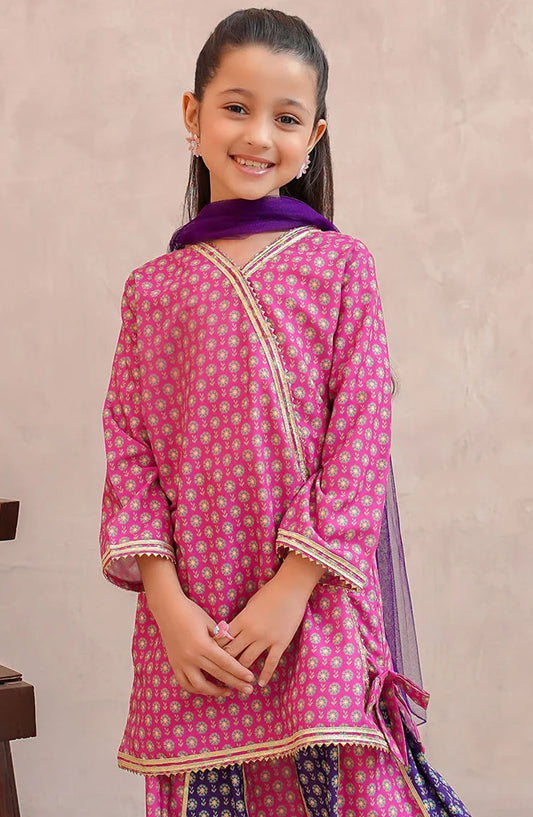 Swiss Lawn Digital Printed 3 Piece Suit - INDP-26 - OCH25TE - Pink - Casual Collection