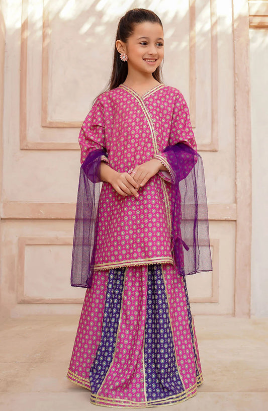 Swiss Lawn Digital Printed 3 Piece Suit - INDP-26 - OCH25TE - Pink - Casual Collection