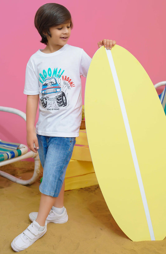 Modest Casual Jersey Stitched T-Shirt - BS2402-Wht Truck Graphic Tee - White - MOD25STS - White - Casual Collection