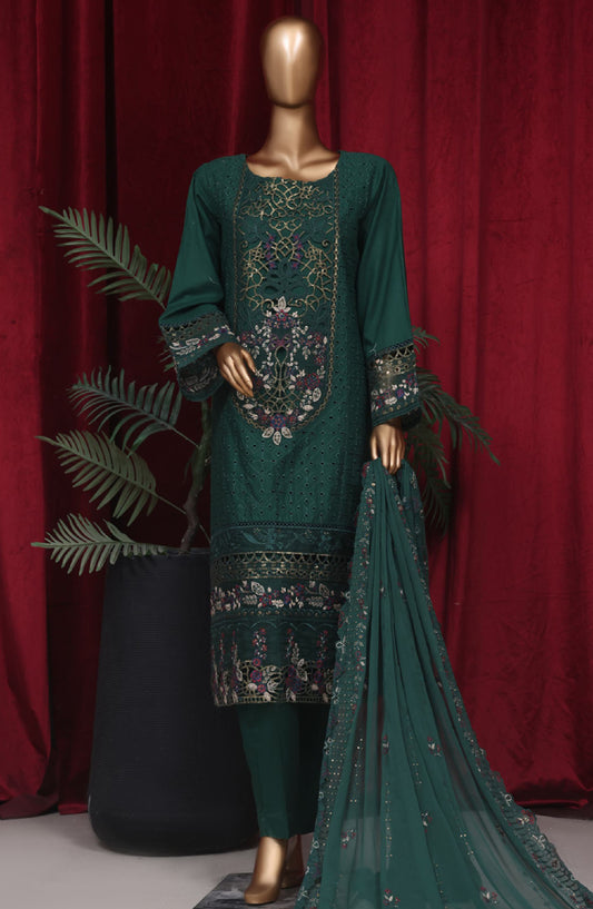 Bin Saeed Embroidered Cotton Stitched 3 Piece Suit - LF-36 - BS25PCV3 - Green - Summer Collection