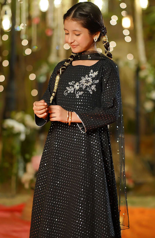 Sequence Net Hand Adda Work 3 Piece Suit - MAX-31 - OCH25GFS - Black - Casual Collection