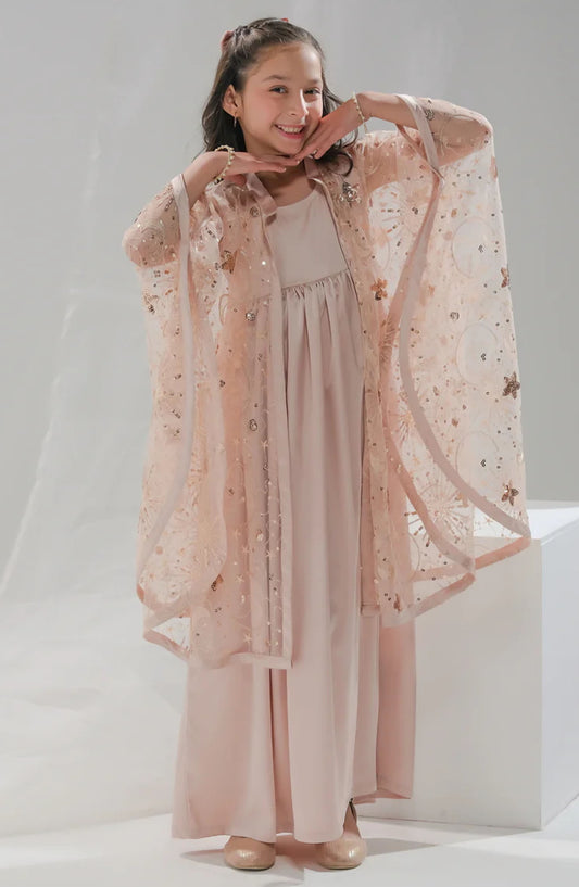Fairy Tale Bloom - 2pcs Long Dress + Net Jacket