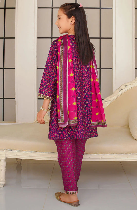 Swiss Lawn Digital Printed 3 Piece Suit - INDP-30 - OCH25TE - Purple - Casual Collection