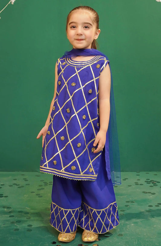 Rod Silk Embellished 3 Piece Suit - INCE-02 - OCH25TE - Blue - Casual Collection