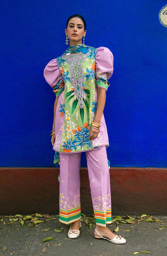 Hemline by Mushq Embroidered Lawn Unstitched 3 Piece Suit - Ecstasy - MQ25LDHP - Purple - Summer Collection