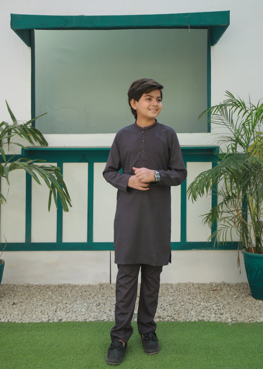 Stone Grey Kurta Trouser AH 076