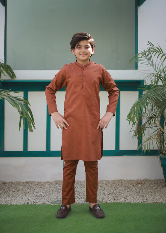 Bronze Orange Kurta Trouser AH 107