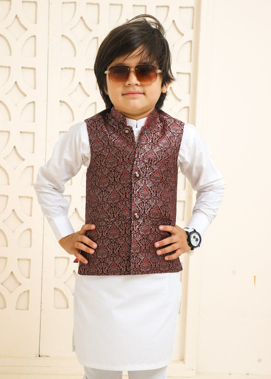 Maroon Waistcoat Suit -EW 86