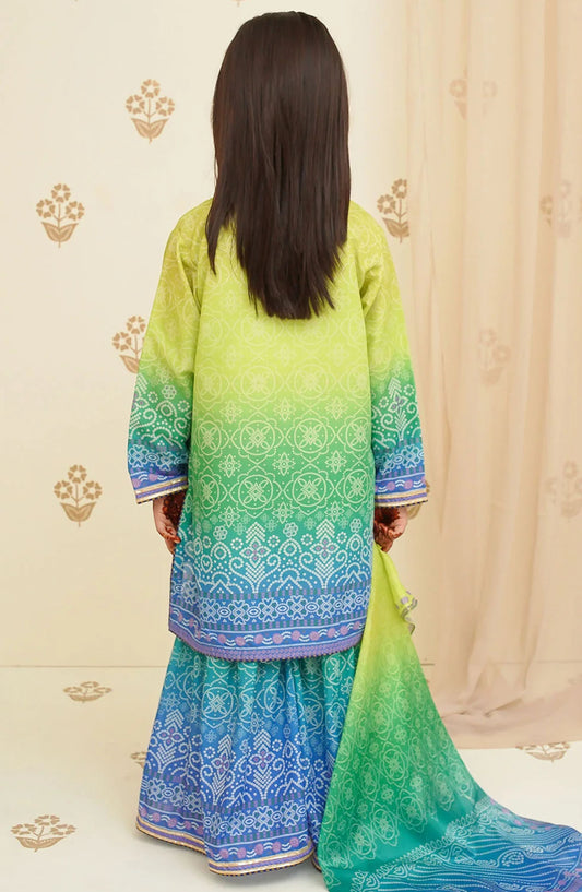 Swiss Lawn Digital Printed 3 Piece Suit - INDP-23 - OCH25TE - Green - Casual Collection