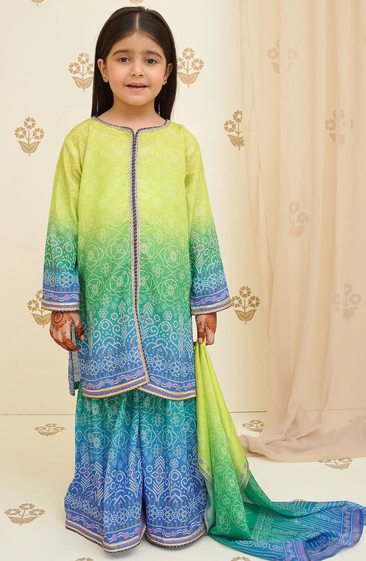 Swiss Lawn Digital Printed 3 Piece Suit - INDP-23 - OCH25TE - Green - Casual Collection